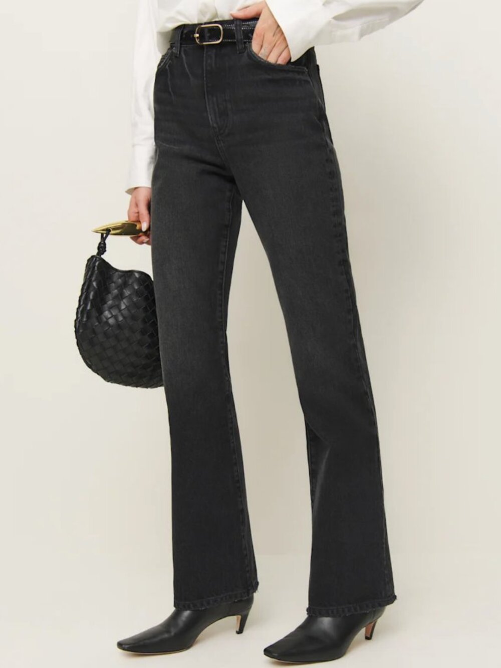 Reformation Mia High Rise Vintage Bootcut Jeans Black - Size 30